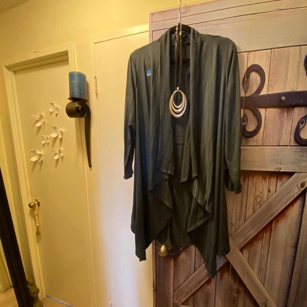 women's grey long sweater